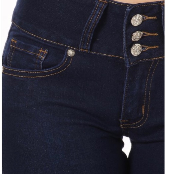 new Diva Star Colombian push up dark blue skinny jeans - Picture 2 of 5